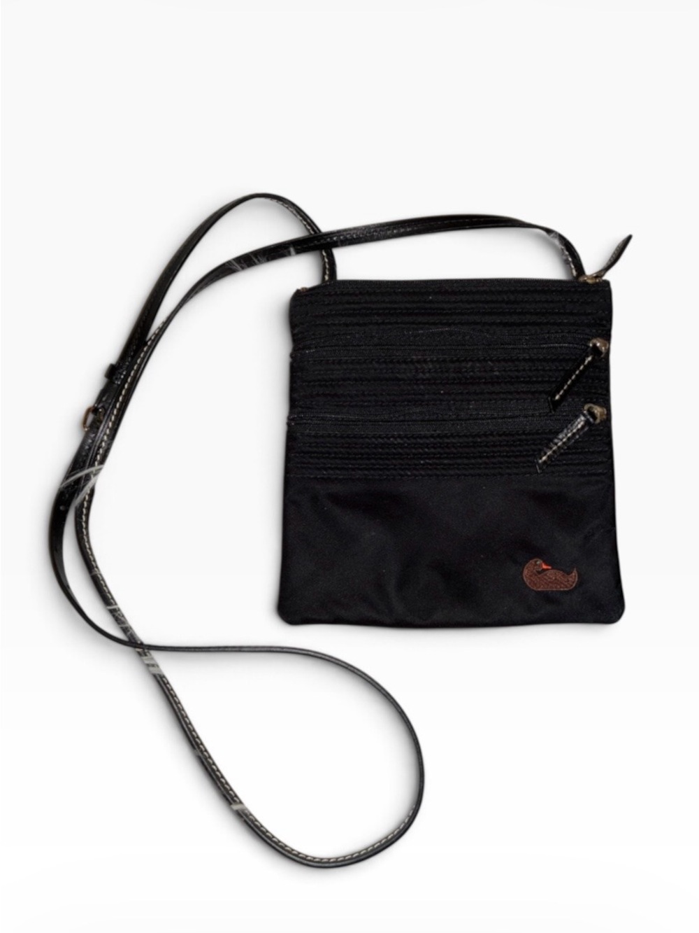 Like New Dooney & Bourke Triple Zip Crossbody/Handbag Black Nylon